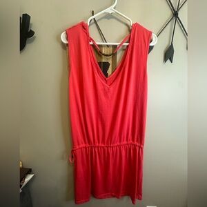 Orange Pink Backless Sleeveless Tank Top